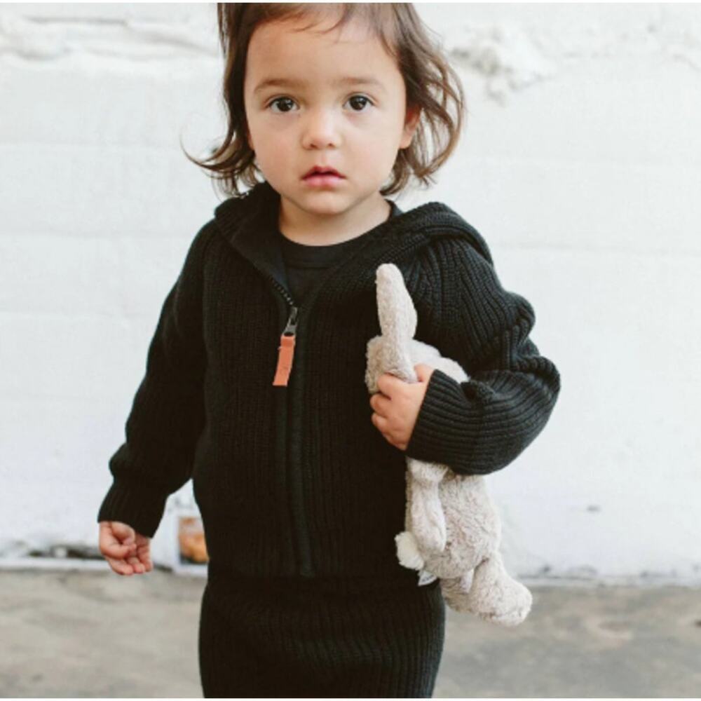 Goumi Cotton Baby & Kids'‎ Knit Hoodie | Shadow NWT 0-3